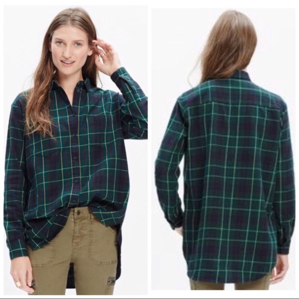 Madewell Oversized Boyshirt in Irwin Plaid